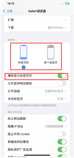 兴仁苹果手机维修分享Safari浏览器如何切换标签栏位置 